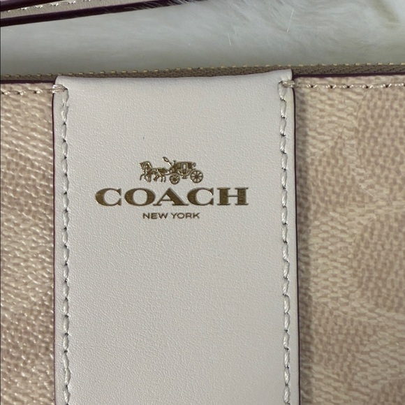 Coach NWT Tan and Beige Wristlet